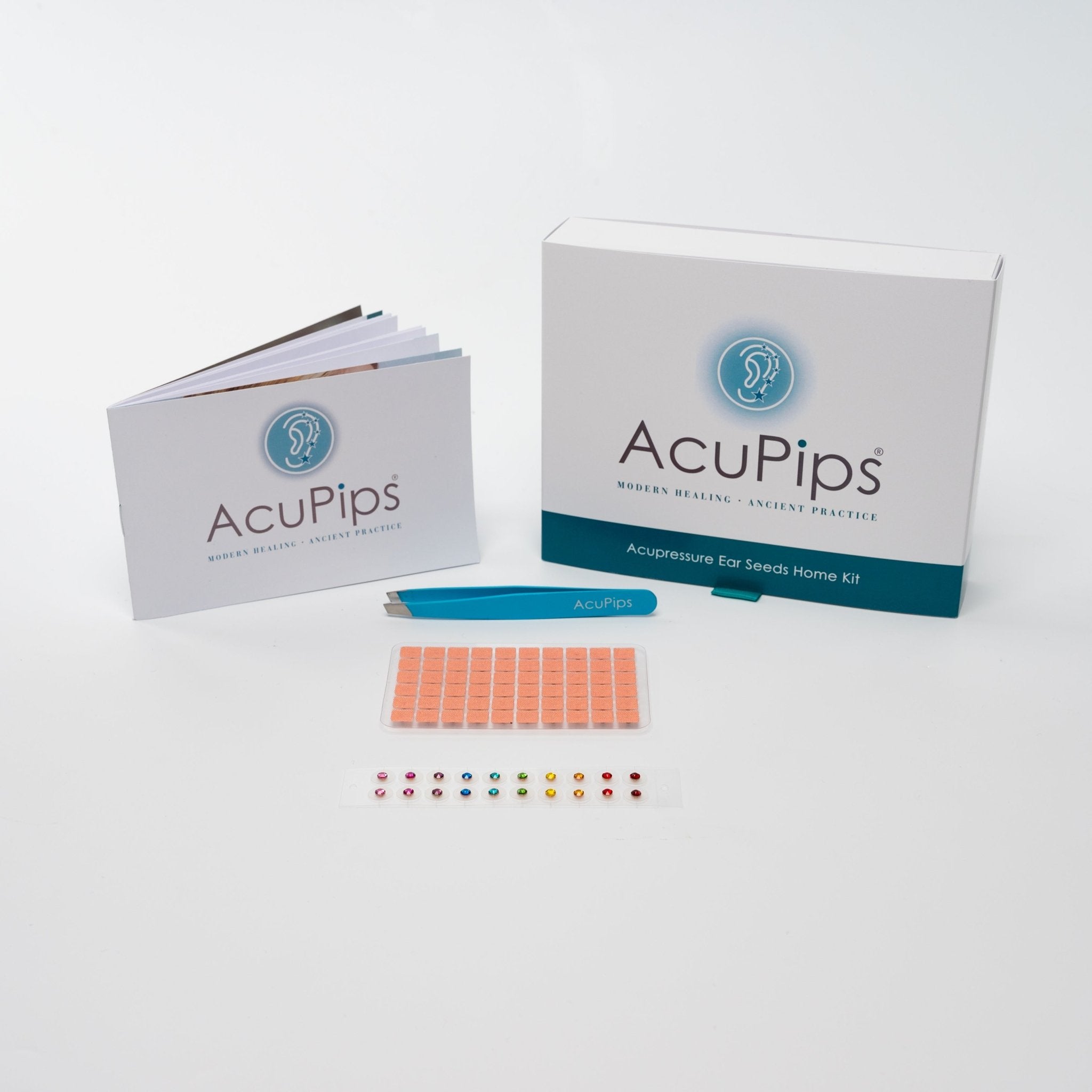 AcuPips acupressure ear seeds home kit on a white background